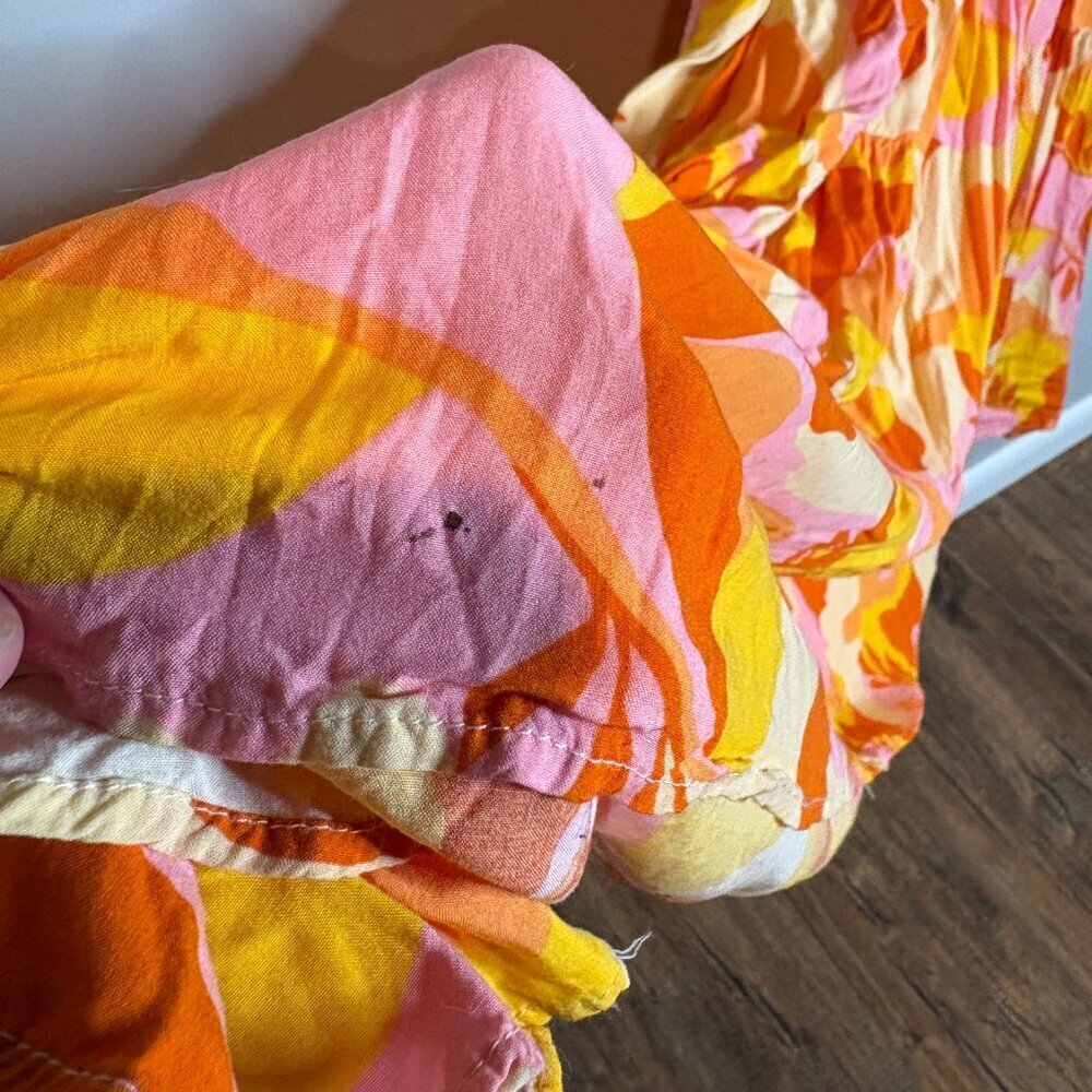 Abel The Label Anthropologie Orange Pink Boho Maxi Dress - Picture 4 of 7